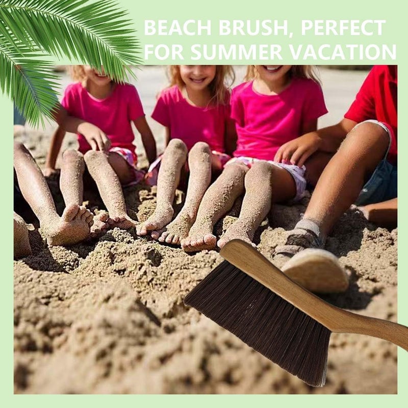 Nailuck Sand Cleaner Wooden Brush,Clean Feet and Skin,Bag Beach Accessories for Vacation, Beach Sports, Pets and Lakeside Recreation (Khaki) - Image 5